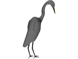 Great Egret (Ardea Alba) 3D Model