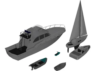 Boats Collection 3D Model