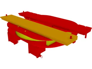 Forklift Rotator Attachment 3D Model