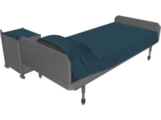 Hospital Bed 3D Model