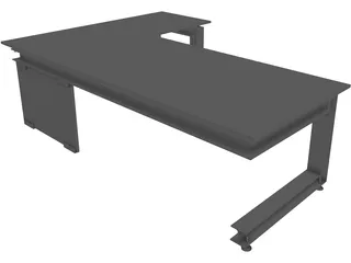 Modern Office Desk 3D Model