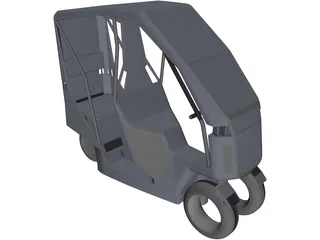 Tandem Car 3D Model