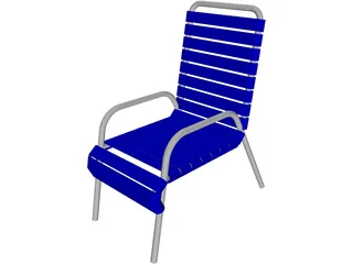 Beach Chair with Slats 3D Model