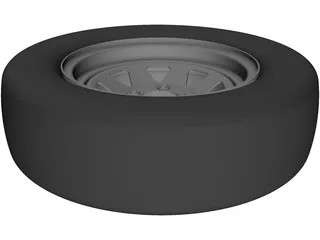 Trailer Wheel 14 Inch 3D Model