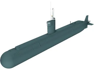 USS Dolphin (AGSS-555) 3D Model