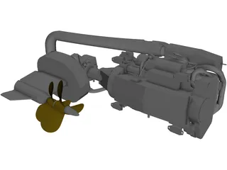 Volvo IPS 750 Engine 3D Model