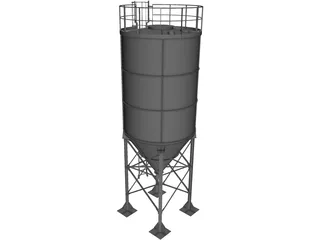 Cement Silo 3D Model