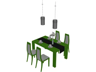 Table Set Dinner 3D Model