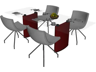 Table Set Dinner 3D Model