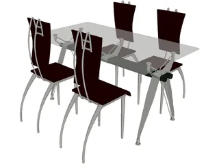 Table Dinner Modern Style 3D Model