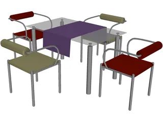 Table Dinner Modern 3D Model