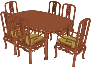 Table Dinner Home Style 3D Model