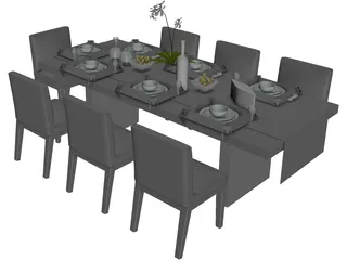 Table Dinner Contemporary 3D Model