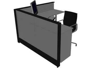 Office Cubicle 3D Model