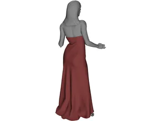 Woman in Wedding Dress 3D Model