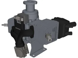 Zenoah G80 Twin Engine 3D Model