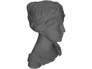 Head and Shoulders of a Statue of a Lady 3D Model