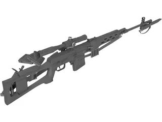 SVD Dragunov Sniper Rifle 3D Model