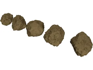 Asteroid Set 3D Model
