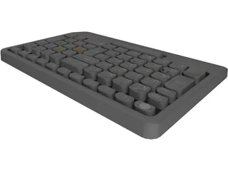 Abbreviated Left Hand Keyboard 3D Model