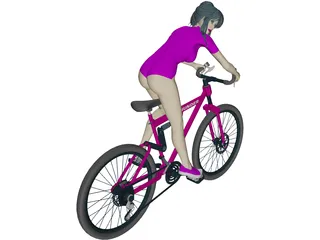 Woman on Bicycle 3D Model