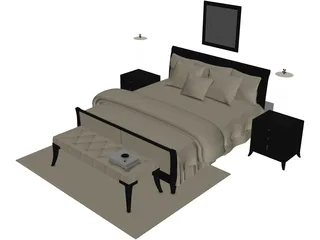 Fancy Bed King Size 3D Model