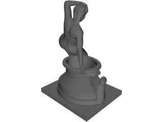 Classical Statue Woman Fountain 3D Model