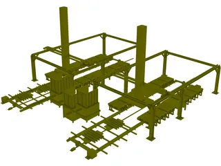 Dual Gantry Robotic System 3D Model