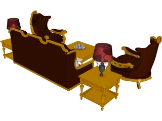 Classic Furniture Set 3D Model