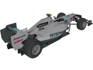 Mercedes-Benz W01 F1 (2010) 3D Model