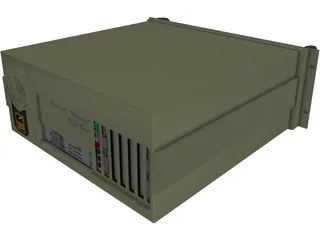 Rackmounted Computer with Motherboard 3D Model