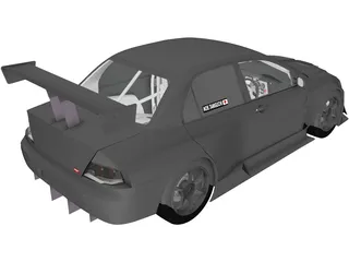 Mitsubishi Lancer Evolution HKS (2006) 3D Model