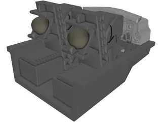 Boeing 747 Cockpit 3D Model