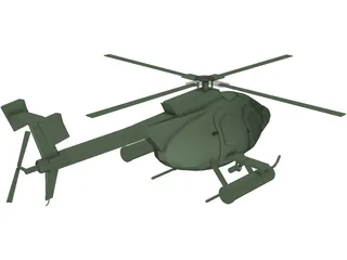 Hughes OH-6 Little Bird 3D Model