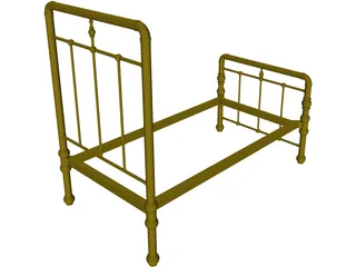 Bed Frame Antique 3D Model