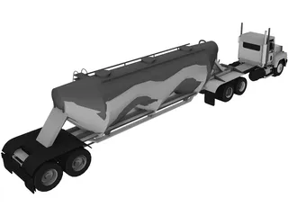 Mack with Powder Trailer 3D Model