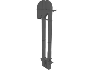 36 Inch Pulley Elevator Leg with Boot and Head 3D Model