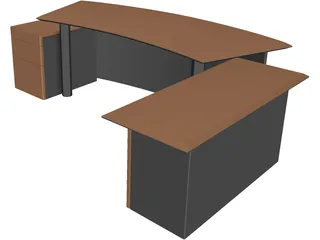 Wood Table 3D Model