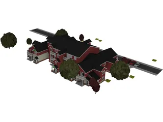 Building Apartment Mid Western 3D Model