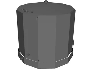 500 BBL Fiberglass Fluid Storage Tank 3D Model