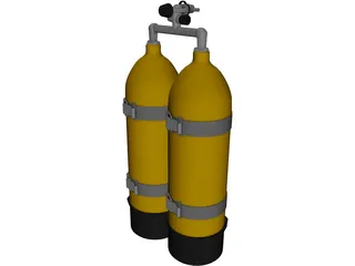 Twin Diving Tanks 3D Model