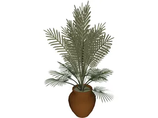 Large Potted House Plant 3D Model