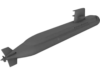 Australian Collins Class Submarine 3D Model