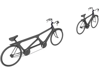 Modern Single and Tandem Bicycles 3D Model