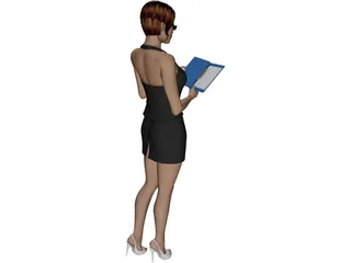 Woman with Book 3D Model