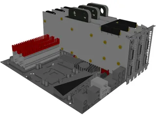 ASUS Rampage III Extreme Motherboard 3D Model