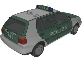 Volkswagen Golf III Polizei 3D Model