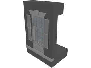 Double Hung Window and Shutter 3D Model