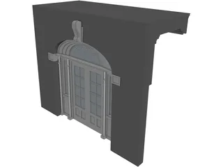 Federal Style Entry Double Doorway 3D Model