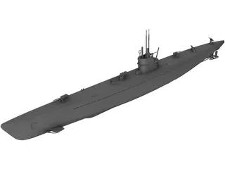 Modern Submarine 3D Model